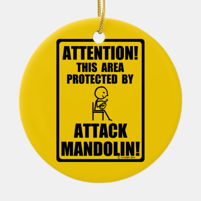 Adorno De Cerámica Atacar a Mandolin (Frente)