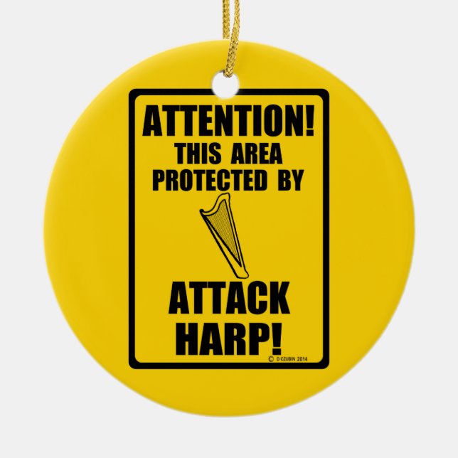 Adorno De Cerámica Atacar arpa (Frente)