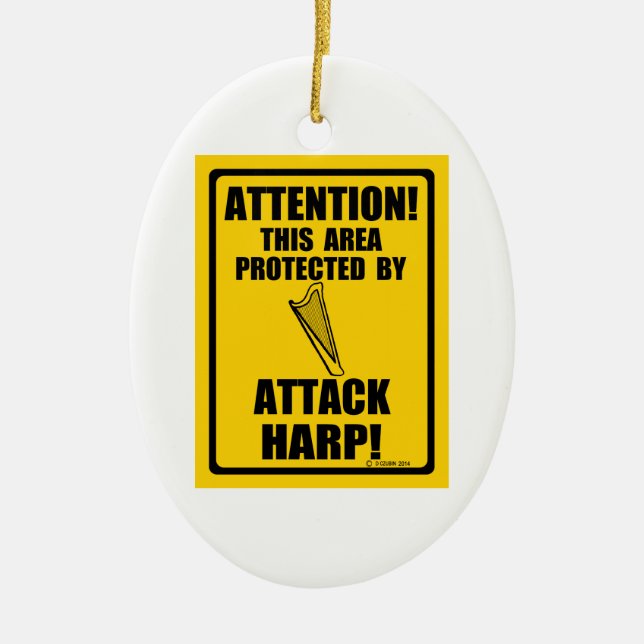 Adorno De Cerámica Atacar arpa (Frente)