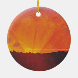 Adorno De Cerámica Atardecer, cielo Naranja (por Félix Vallotton)