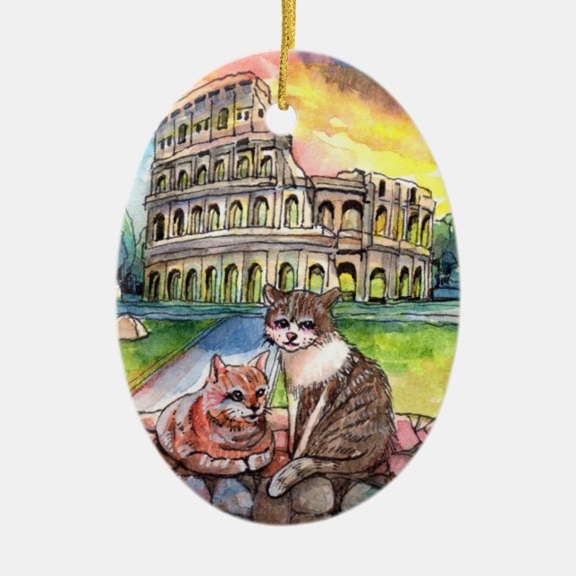 Adorno De Cerámica Atardecer en Coliseo (Frente)