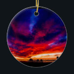 Adorno De Cerámica Atardecer en el muelle, Huntington Beach, CA<br><div class="desc">Una asombrosa puesta de sol que llenó el cielo sobre el muelle en Huntington Beach,  California. Colores audaces y hermosos. ¡El sur de California siempre tiene las mejores puestas de sol! Foto tomada en junio de 2021.</div>