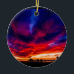 Adorno De Cerámica Atardecer en el muelle, Huntington Beach, CA<br><div class="desc">Una asombrosa puesta de sol que llenó el cielo sobre el muelle en Huntington Beach,  California. Colores audaces y hermosos. ¡El sur de California siempre tiene las mejores puestas de sol! Foto tomada en junio de 2021.</div>