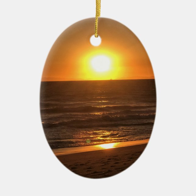 Adorno De Cerámica Atardecer en Newport Beach, California (Frente)