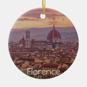 Adorno De Cerámica Atardecer sobre Florencia, Italia