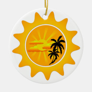 Adorno De Cerámica Atardecer tropical