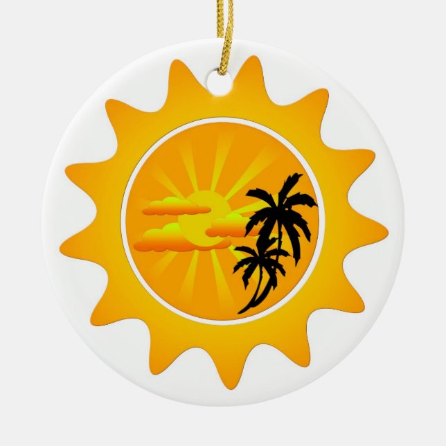 Adorno De Cerámica Atardecer tropical (Frente)