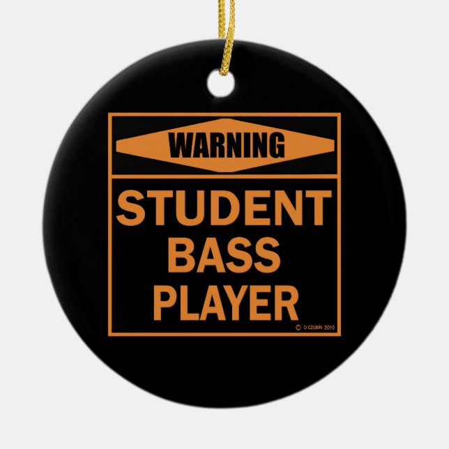 Adorno De Cerámica ¡Atención! ¡Estudiante Bass Player! (Frente)
