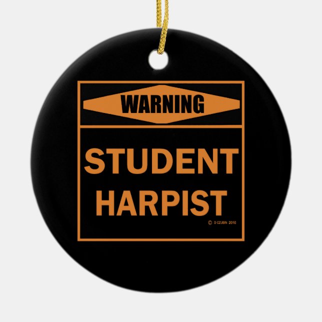 Adorno De Cerámica ¡Atención! ¡Estudiante Harpist! (Frente)