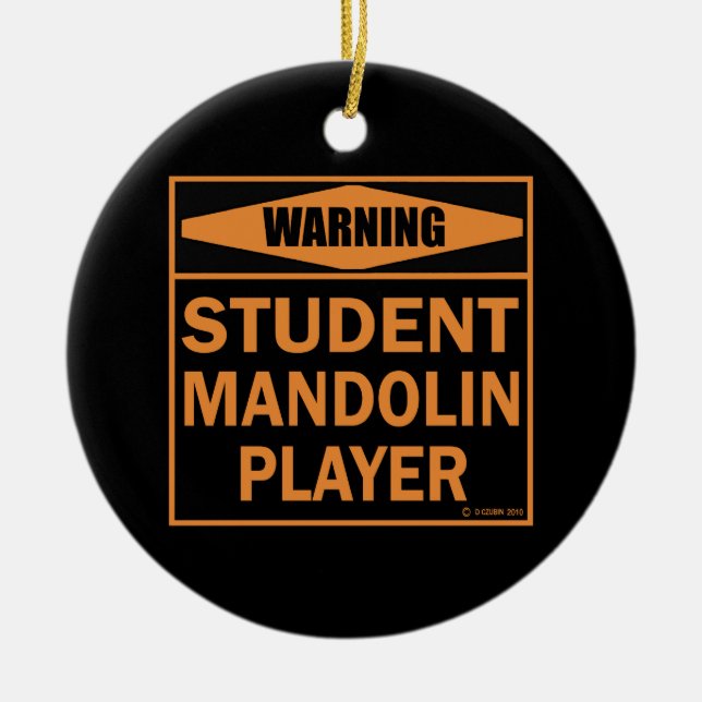 Adorno De Cerámica ¡Atención! ¡Estudiante Mandolin Jugador! (Frente)