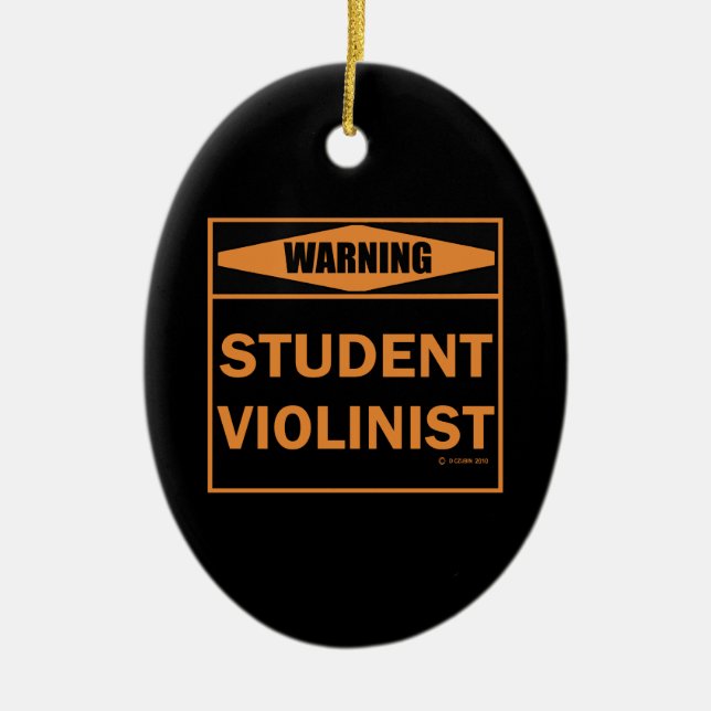 Adorno De Cerámica ¡Atención! ¡Estudiante Violinista! (Frente)