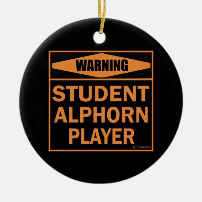 Adorno De Cerámica ¡Atención! ¡Jugador de Alphorn Estudiantil! (Frente)