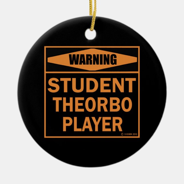 Adorno De Cerámica ¡Atención! ¡Jugador de Teorbo Estudiantil! (Frente)