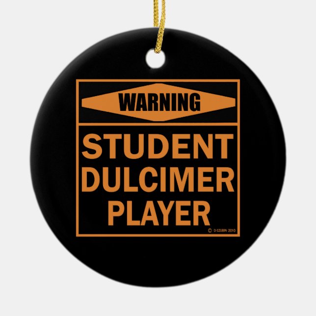 Adorno De Cerámica ¡Atención! ¡Jugador Dulcimer Estudiantil! (Frente)