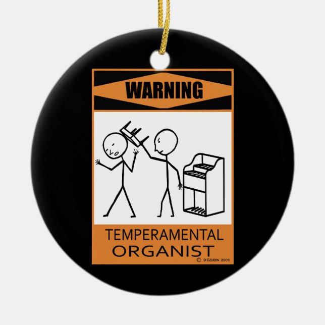Adorno De Cerámica ¡Atención! Organista temperatura (Frente)