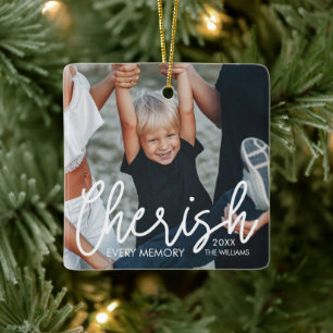 Adorno De Cerámica Atesora Cada Memoria Foto de Familia Personalizada