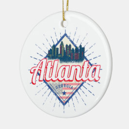 Adorno De Cerámica Atlanta Georgia Estados Unidos Retro Skyline
