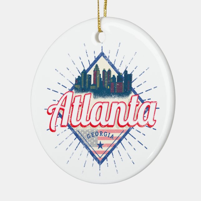 Adorno De Cerámica Atlanta Georgia Estados Unidos Retro Skyline (Izquierda)