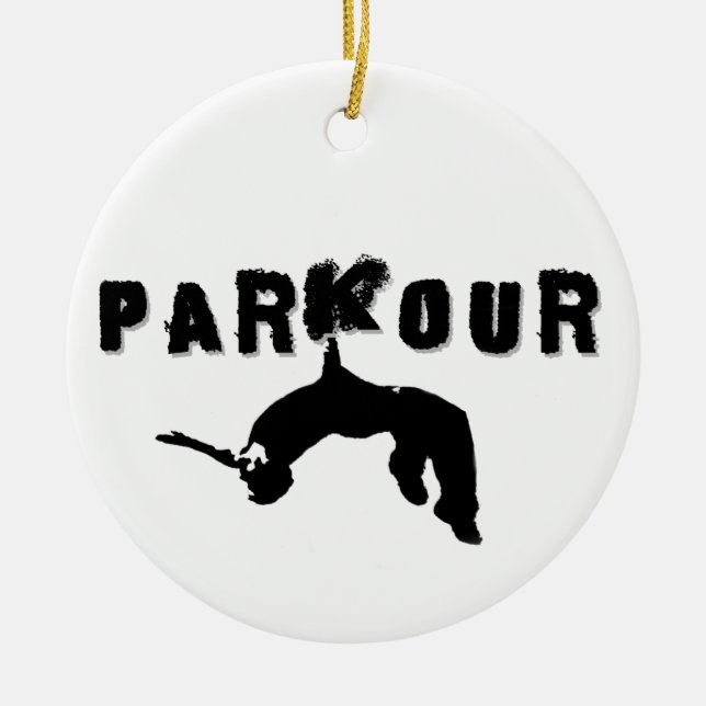 Adorno De Cerámica Atleta de Parkour (Frente)