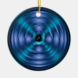 Adorno De Cerámica Átomo giratorio azul