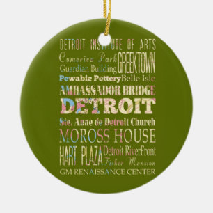 Adorno De Cerámica Atracciones y lugares famosos de Detroit, Michigan