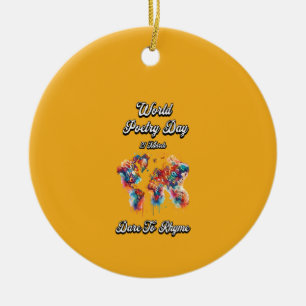 Adorno De Cerámica Atrévete a rimar. Día Mundial de la Poesía.