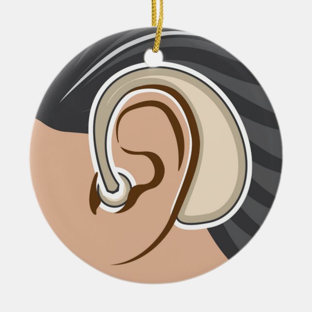 Adorno De Cerámica Audífono (Frente)