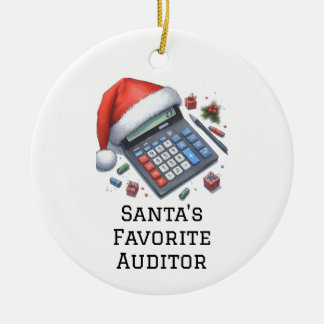 Adorno De Cerámica Auditor favorito personalizado de Santa Claus
