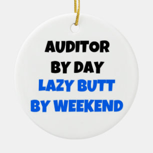 Adorno De Cerámica Auditor por día Lazy Butt por fin de semana