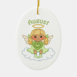 Adorno De Cerámica August Birthstone Angel Blonde