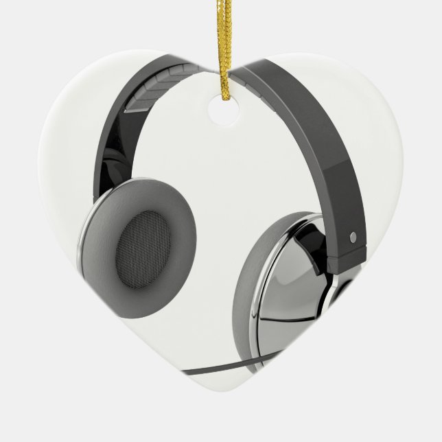 Adorno De Cerámica Auriculares con micrófono (Frente)