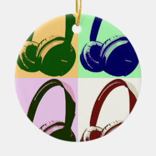 Adorno De Cerámica Auriculares de arte pop de cuatro colores