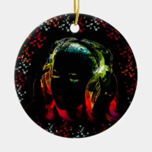 Adorno De Cerámica Auriculares de música chica Auriculares de colores