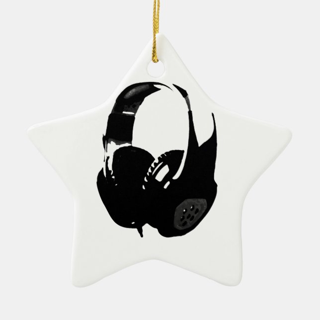 Adorno De Cerámica Auriculares de Pop Art (Frente)