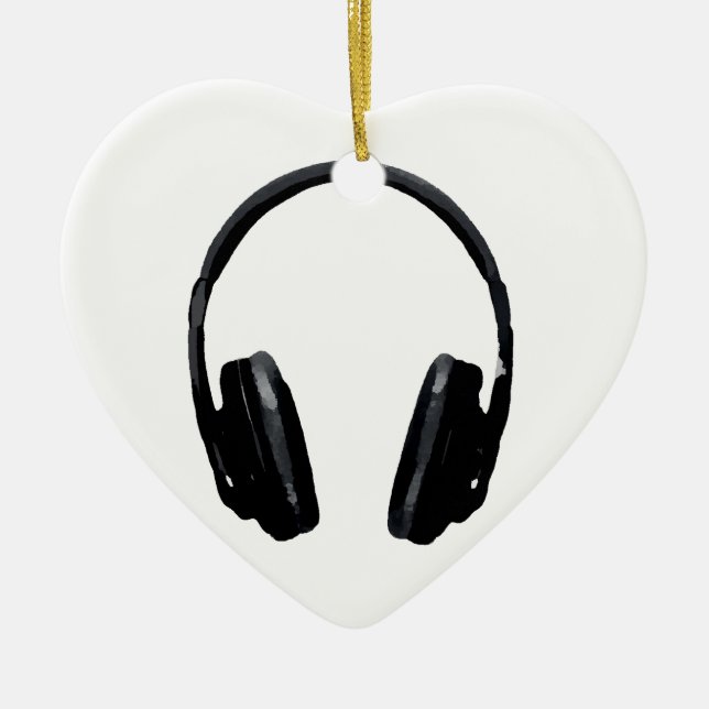 Adorno De Cerámica Auriculares de Pop Art (Frente)
