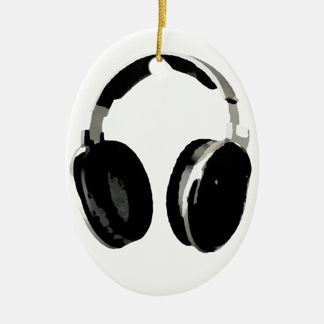 Adorno De Cerámica Auriculares de Pop Art (Frente)