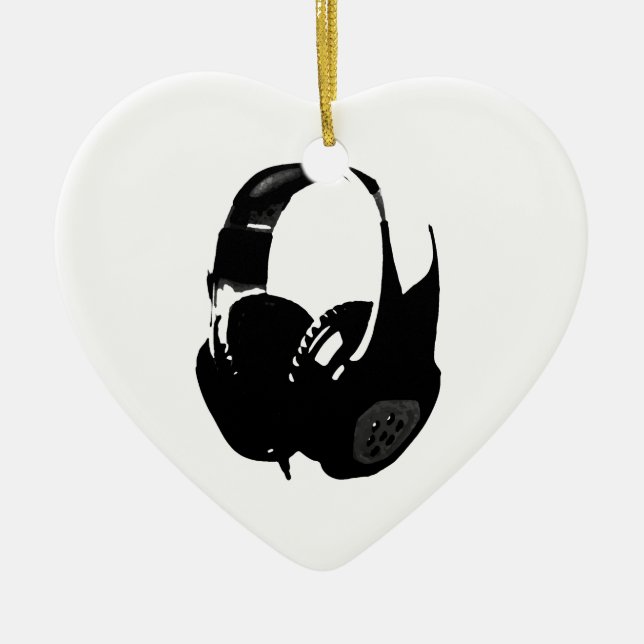 Adorno De Cerámica Auriculares de Pop Art (Frente)