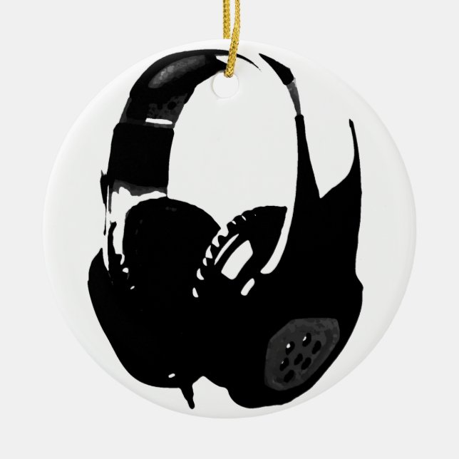 Adorno De Cerámica Auriculares de Pop Art (Frente)