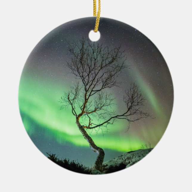 Adorno De Cerámica Aurora Borealis Noruega (Frente)