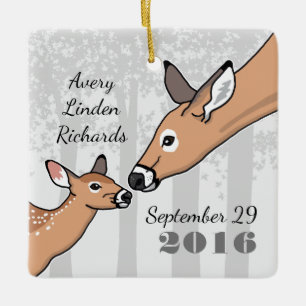 Adorno De Cerámica Aurora de ciervo de corte de Recién nacido persona