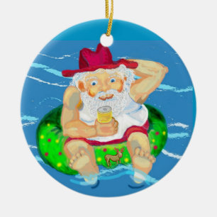 Adorno De Cerámica Aussie Santa