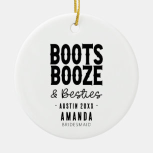 Adorno De Cerámica Austin Bachelorette Boots Booze Besties Personaliz
