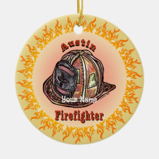 Adorno De Cerámica Austin Firefighter
