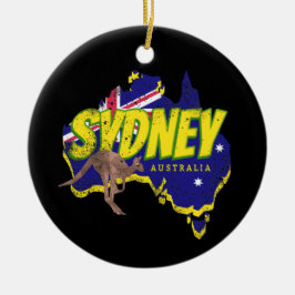 Adorno De Cerámica Australia Australia Retro Kangaroo Y Vintage De Ba