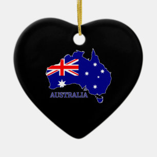 Adorno De Cerámica Australia Bandera de Australia Mapa Viaje