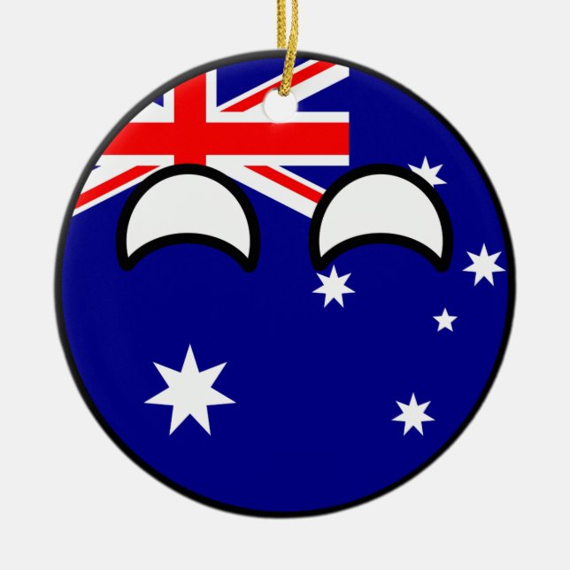 Adorno De Cerámica Australia Geeky que tiende divertida Countryball (Frente)