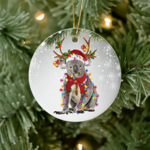 Adorno De Cerámica Australia koala Santa animales fauna marsupial