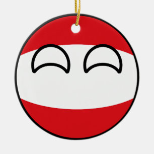 Adorno De Cerámica Austria Geeky que tiende divertida Countryball