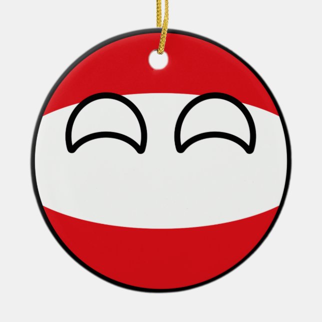 Adorno De Cerámica Austria Geeky que tiende divertida Countryball (Frente)