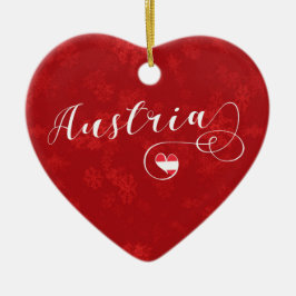 Adorno De Cerámica Austria Heart, Christmas Tree Ornament, Austrian